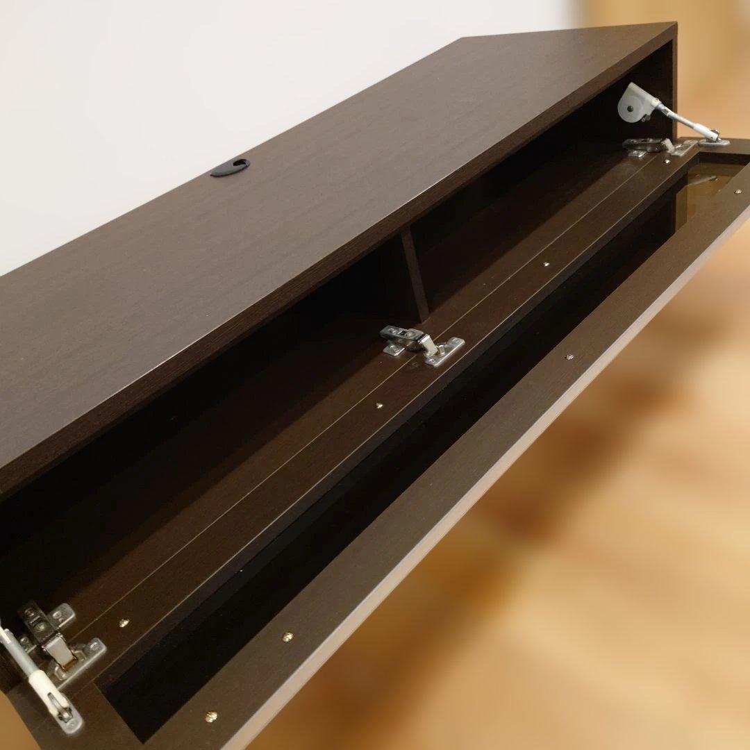 木製テレビ台 黒茶色 モダンデザイン