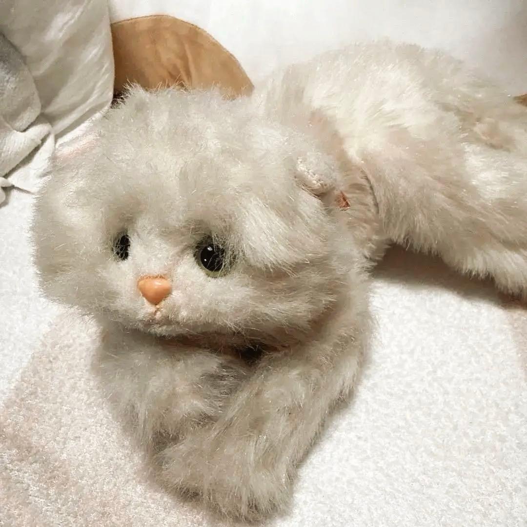 ⠀【希少レア】アンティーク/レトロ/猫ペルシャぬいぐるみ 鈴付き