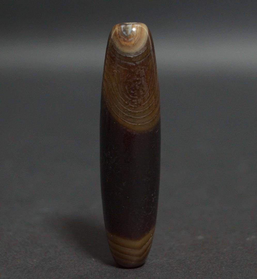 オールドチベット 古いメノウ瑪瑙 纏絲瑪瑙 大玉根付緒締玉アゲート Dziビーズ