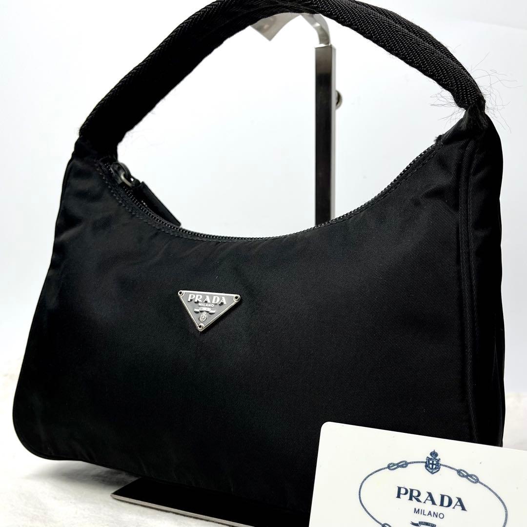 極美品✨プラダ アクセサリーポーチ ハンドバッグ 三角ロゴ テスートナイロン