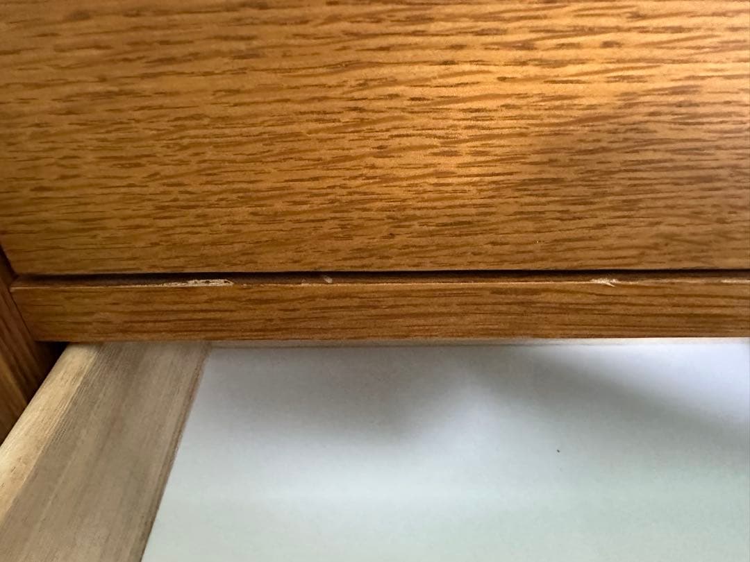 木目調 引き出し付きキャビネット