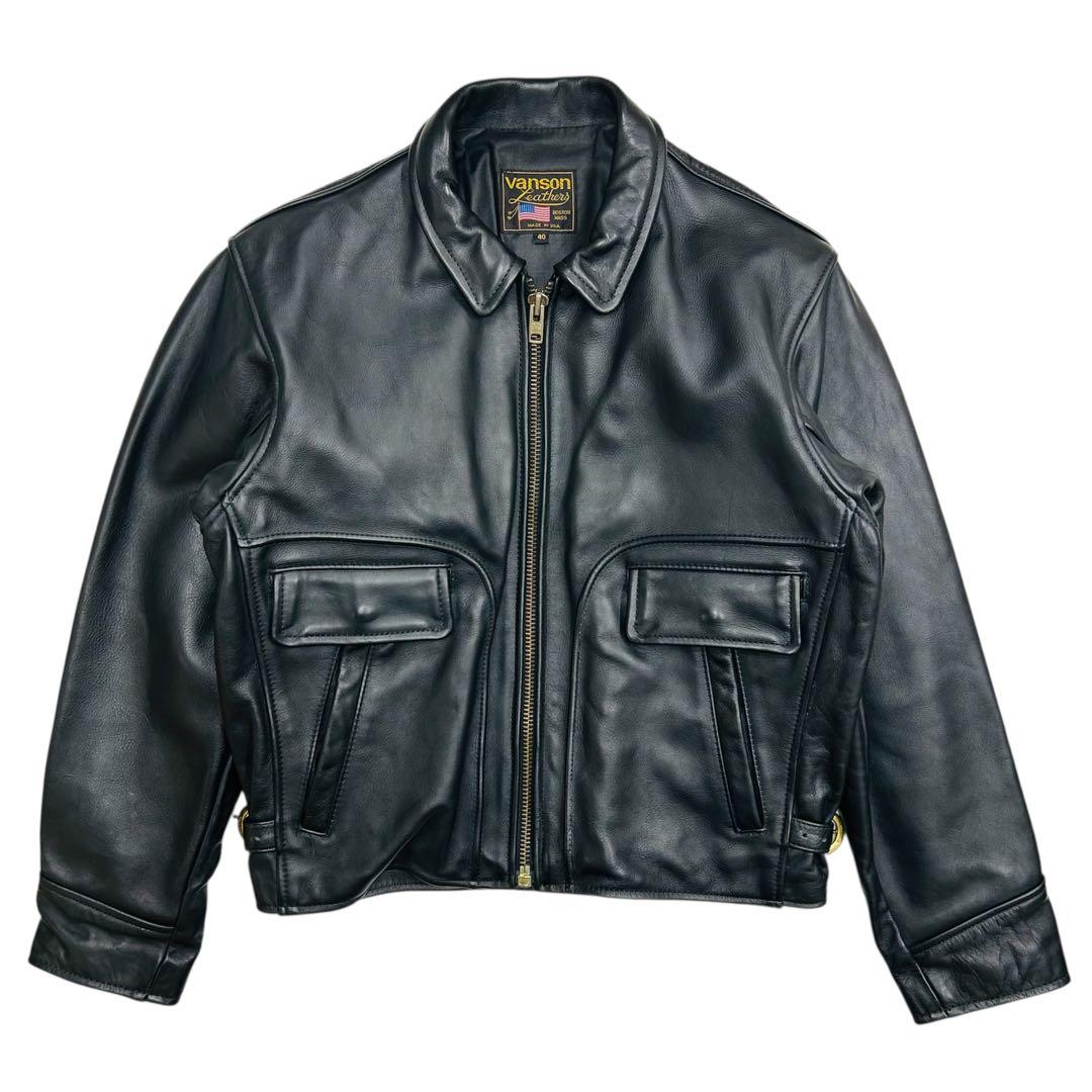 VANSON 40 バンソン シングルライダース レザージャケット カウハイド