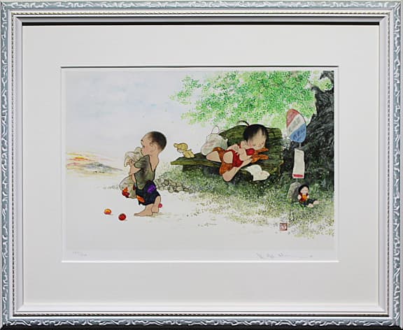 中島潔 【夏のバス停】 レフグラフ 保証書有り