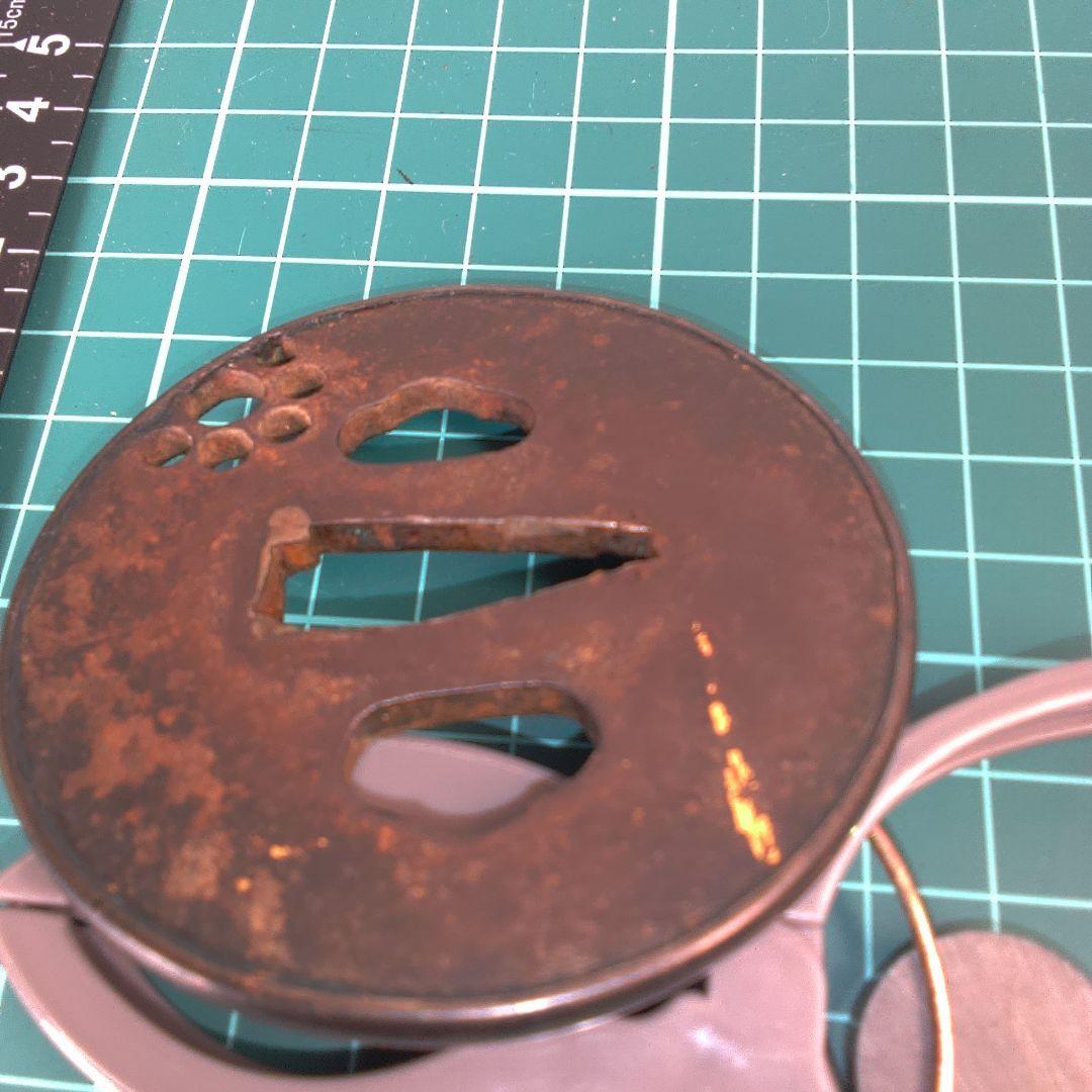 小物１ 正阿弥？鉄製 鍔(つば) 円形穴あきデザイン