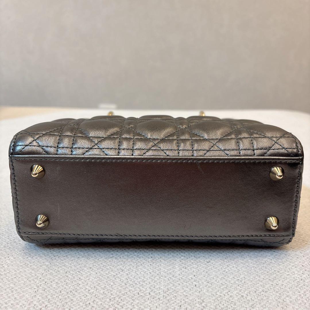 DIOR レディディオールスモール Lady Dior グレー バッグ