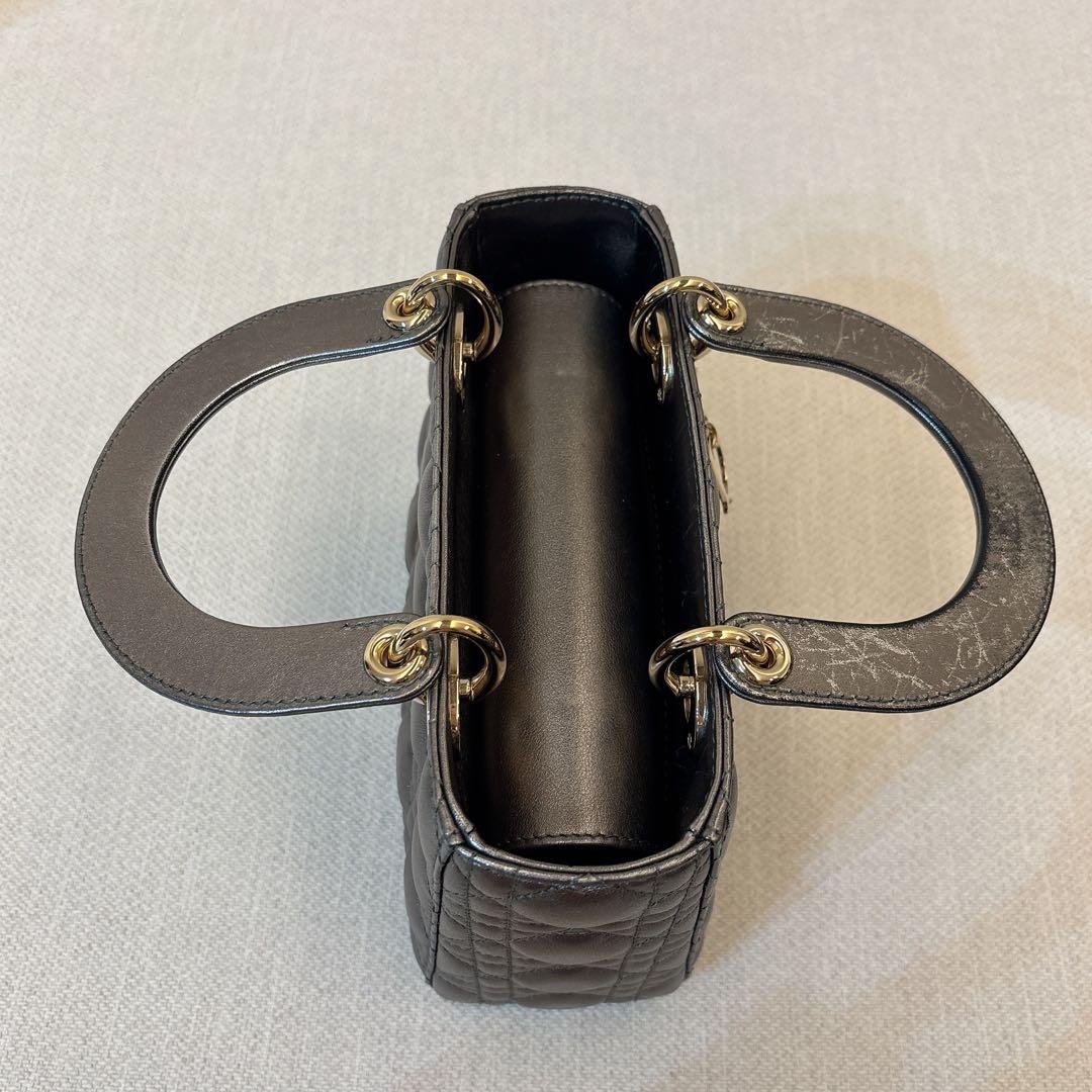 DIOR レディディオールスモール Lady Dior グレー バッグ