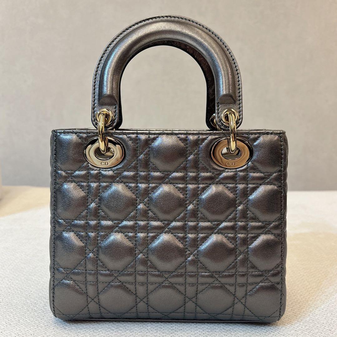 DIOR レディディオールスモール Lady Dior グレー バッグ