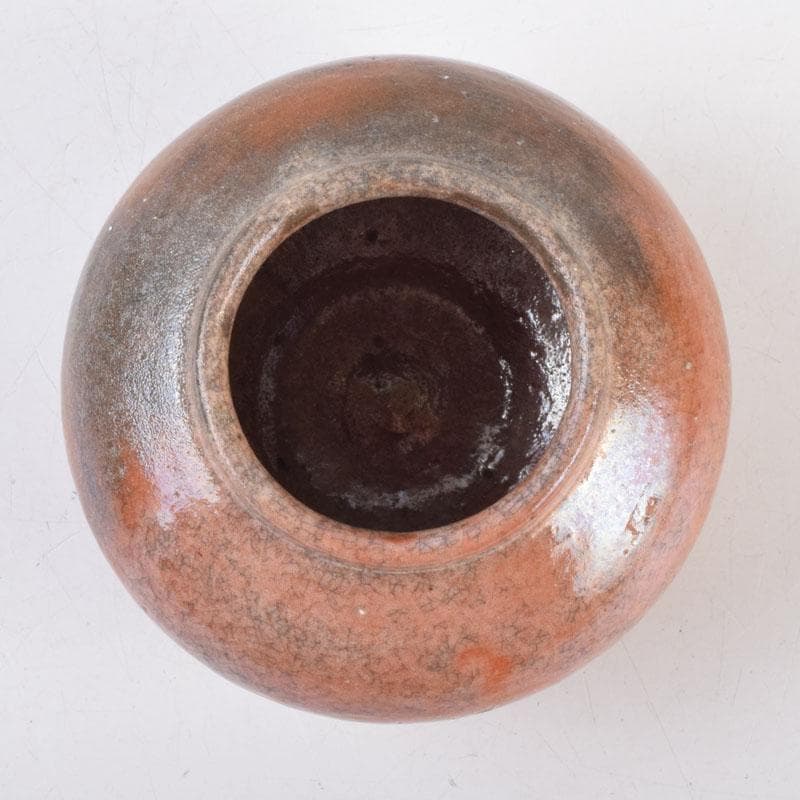 茶道具　一休庵　中村道年造　赤楽茶入　仕覆付　共箱　N　8700