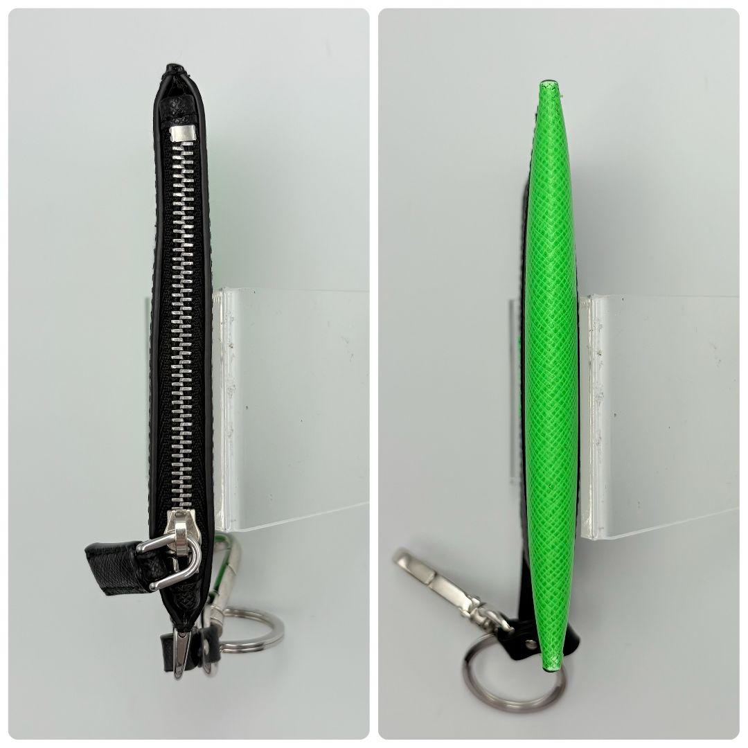 美品✨ PRADA サフィアーノレザー ケース グリーン ブラック