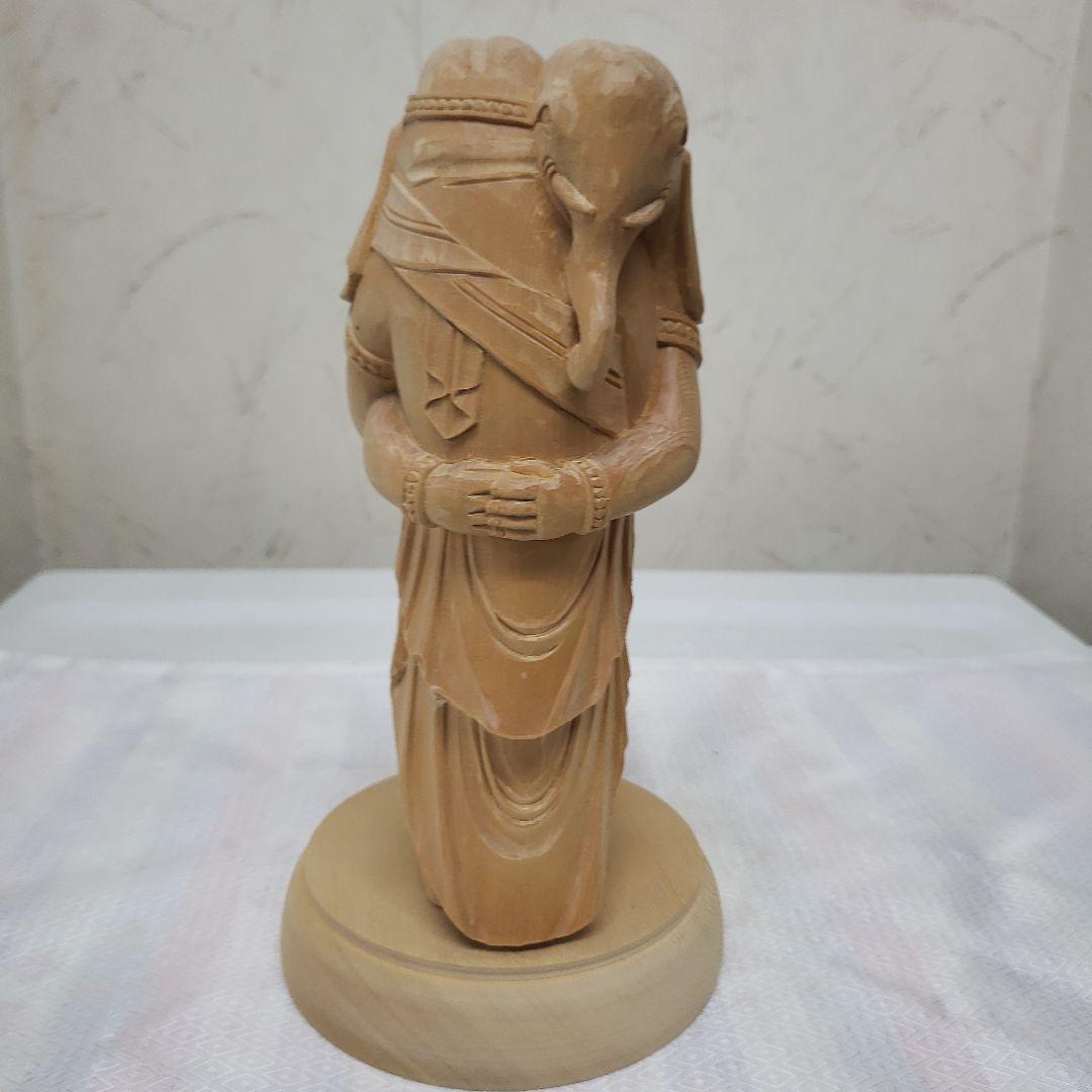 Ｂフライデー蔵出し特価ヒバ材 歓喜天 約21cm◆大聖歓喜天 象鼻天 ガネーシャ