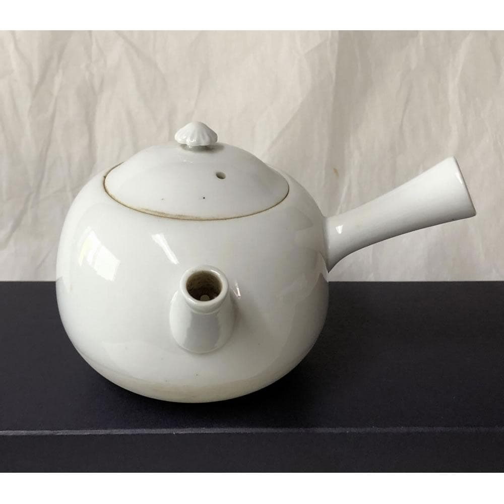 e2988 如阿弥 白磁 煎茶急須 柴田如阿弥 急須 横手急須 茶道具 煎茶道具