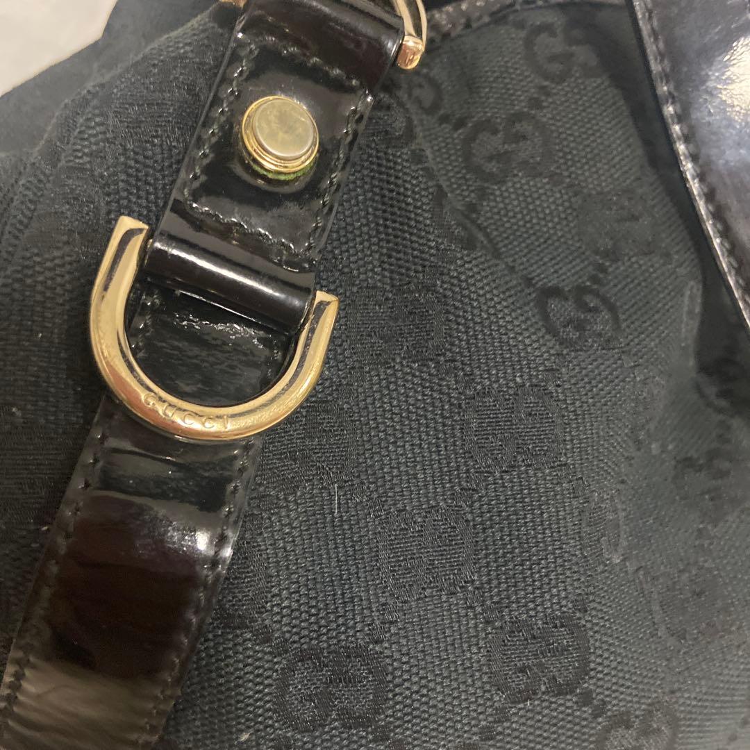 Gucci ♡ショルダーバッグ 黒 キャンバス/レザー♡アビーライン♡
