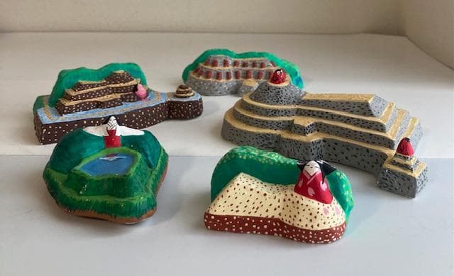 土鈴　５点　　箸墓、古墳など