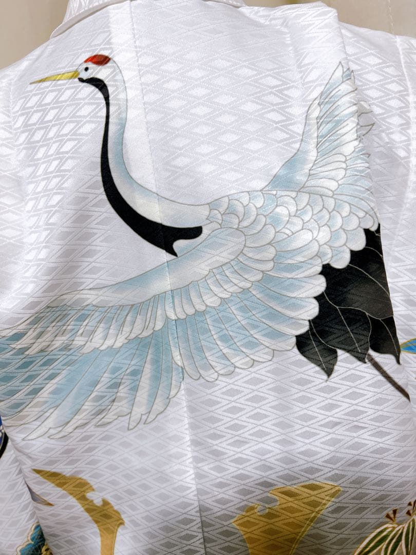 美品フルセット♡七五三　5歳　男の子　一式　鶴　兜　白系