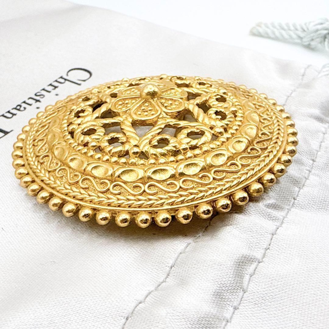 2788-1 極美品✨　Dior　ブローチ　CD ロゴ　希少　刻印　大ぶり