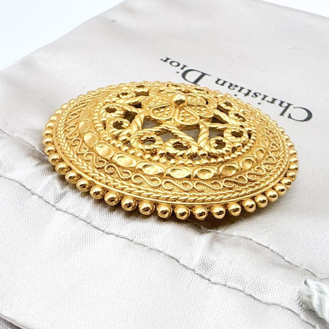 2788-1 極美品✨　Dior　ブローチ　CD ロゴ　希少　刻印　大ぶり