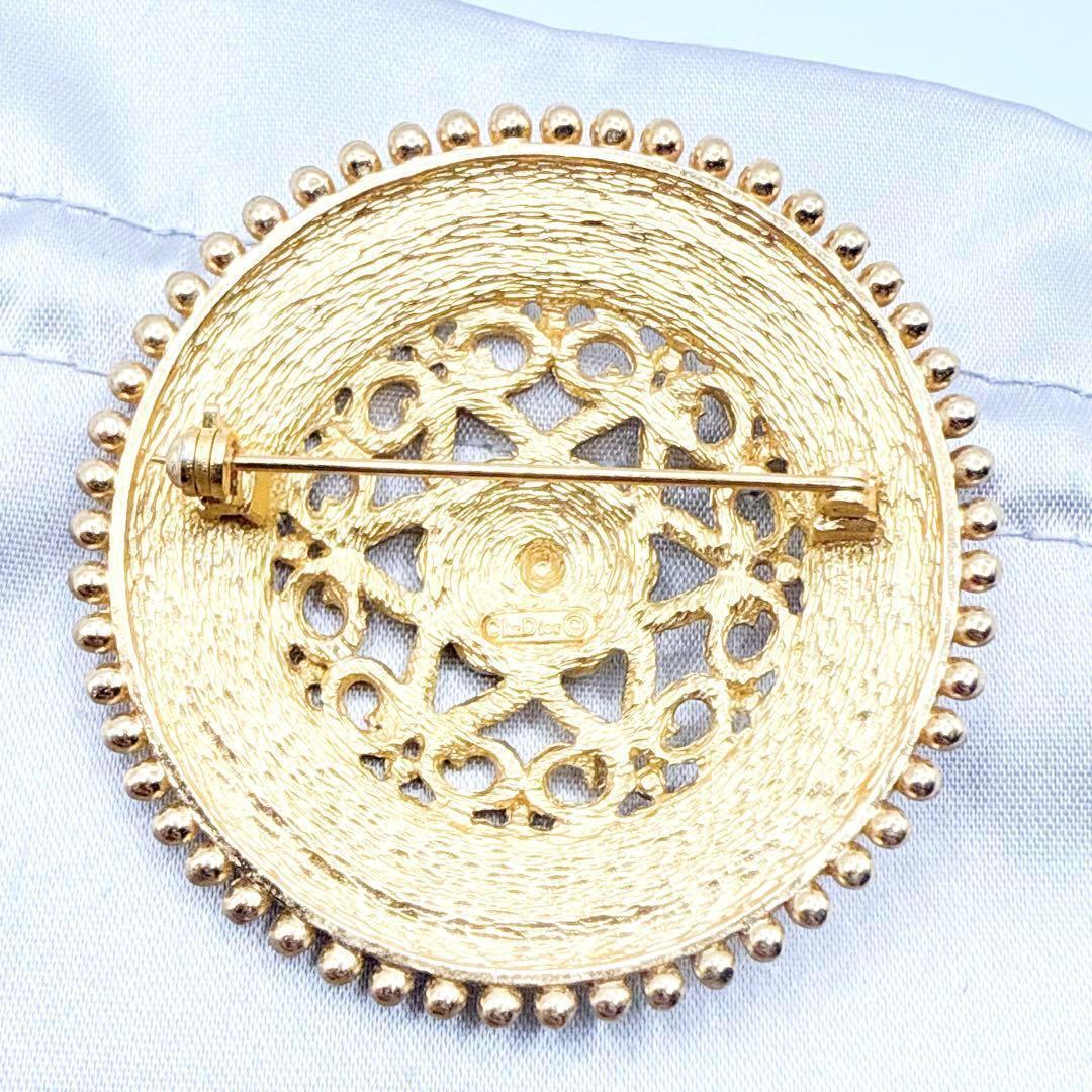 2788-1 極美品✨　Dior　ブローチ　CD ロゴ　希少　刻印　大ぶり