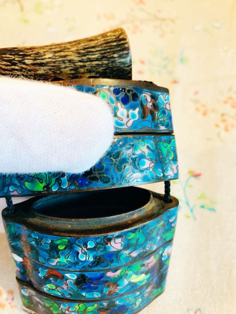 七宝焼 印籠　小物入　根付け