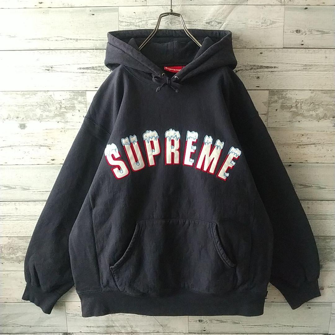 2点おまとめ☆シュプリーム 刺繍アイスロゴ センターロゴ パーカー XL相当