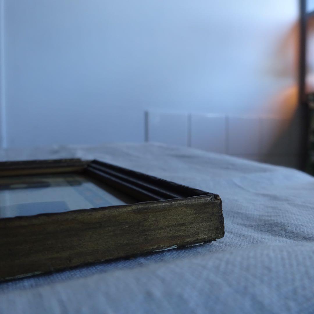 アンティーク 額 フレーム ブロカント マネッセ写本 ホーリーカード 蚤の市