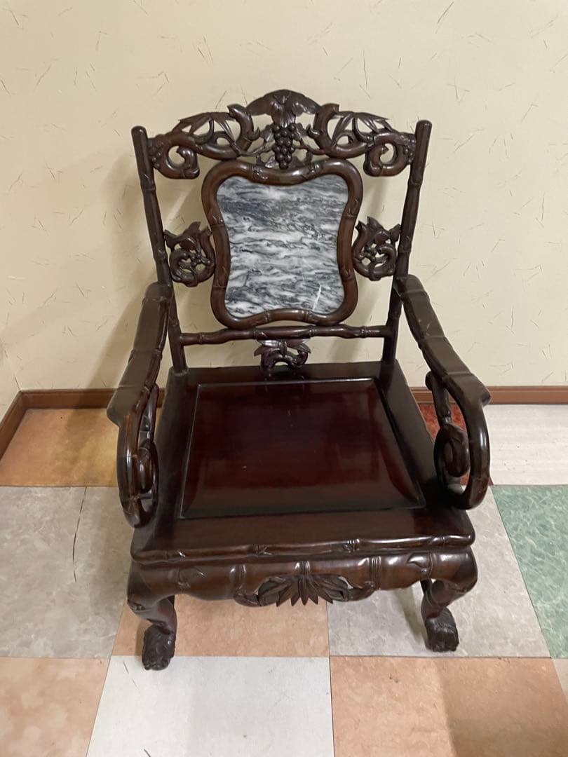 s*e様 アジアン家具 木製彫刻チェア 2脚セットセンターテーブル