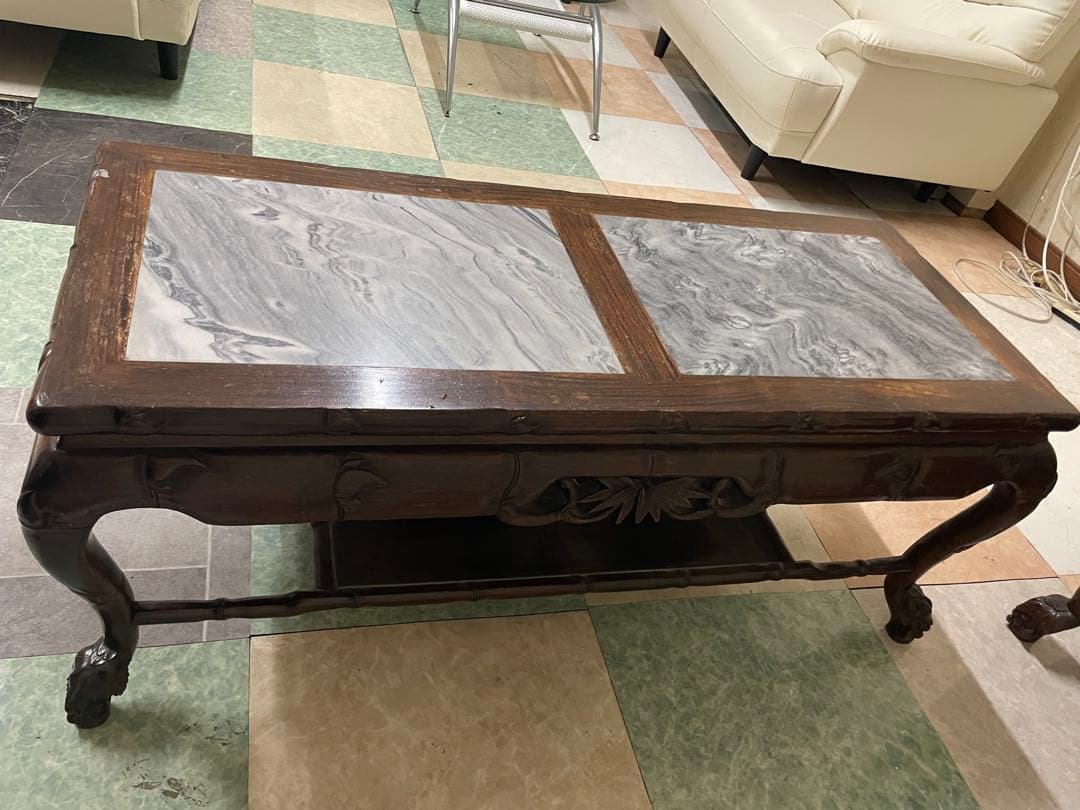 s*e様 アジアン家具 木製彫刻チェア 2脚セットセンターテーブル