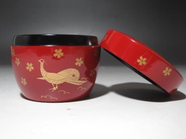 ☆　中村宗哲　桜雉蒔絵　茶器　薬器棗　表千家　十四代　而妙斎の花押☆y497