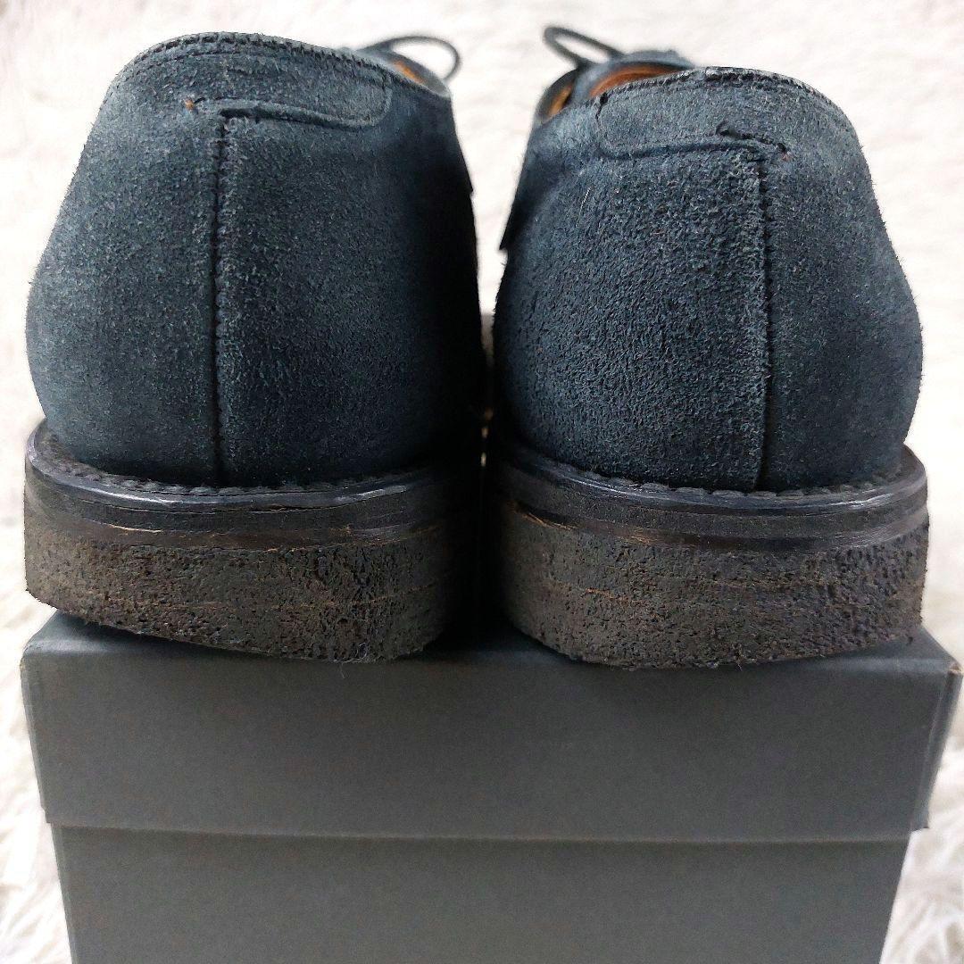 箱付き Alden モディファイドラスト スウェード プレーントゥ革靴 ネイビー