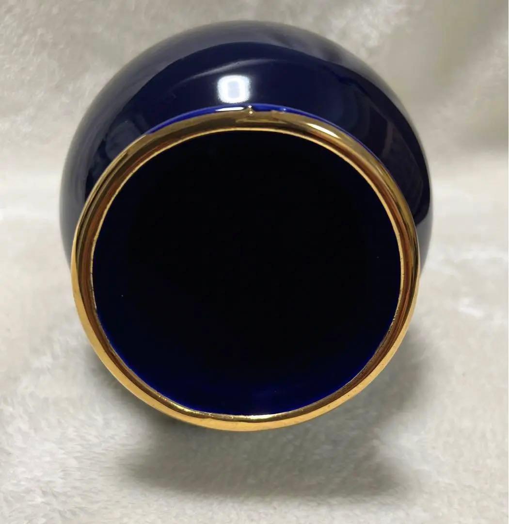 【金彩　花瓶】《キジ、木蓮 図柄》（高さ 約24センチ）