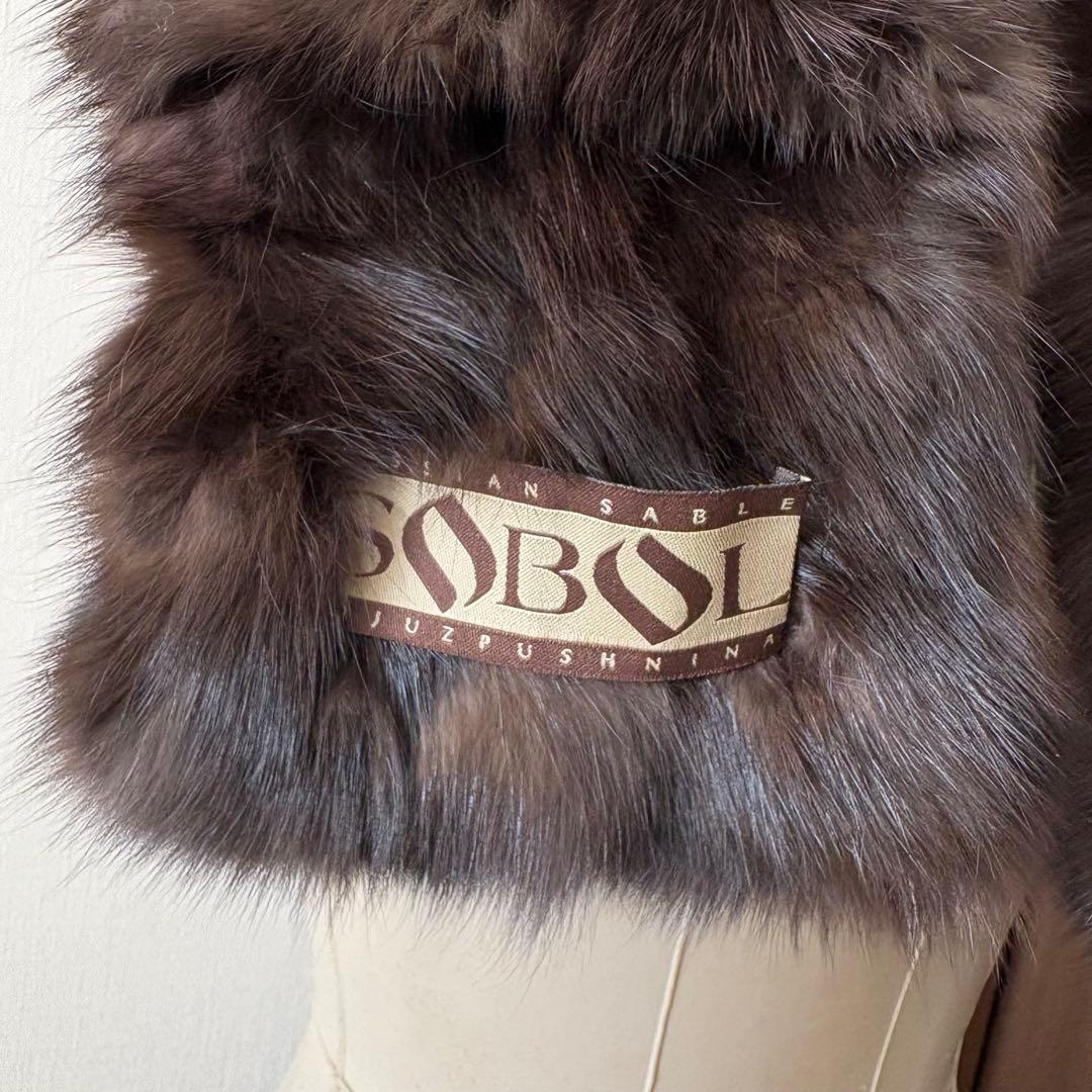 SOBOL ソボル　マフラー　ショール　ブラウン　ファー