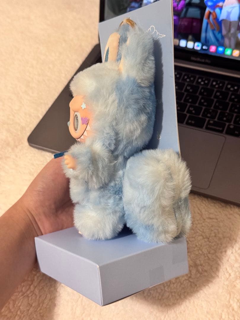 【海外限定】ZIMOMO LABUBU ラブブ ぬいぐるみ 水色 かわいい