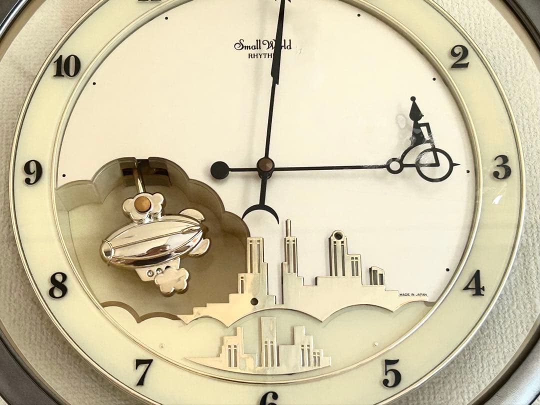 平成5年からくり時計　針が踊る　4MH689 リズム時計 スモールワールド