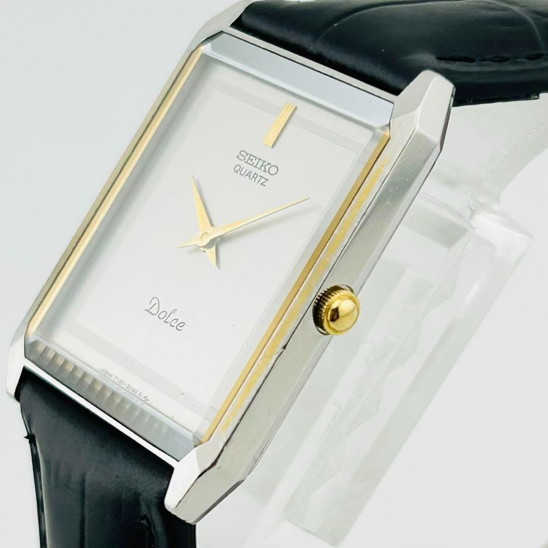 【希少/電池交換済】SEIKO Dolce 腕時計　新品ベルト　クォーツ