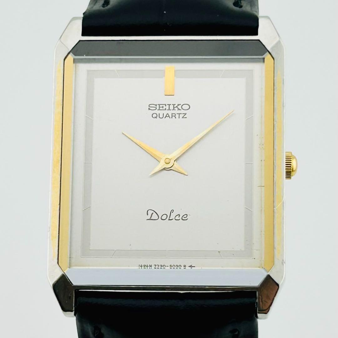 【希少/電池交換済】SEIKO Dolce 腕時計　新品ベルト　クォーツ