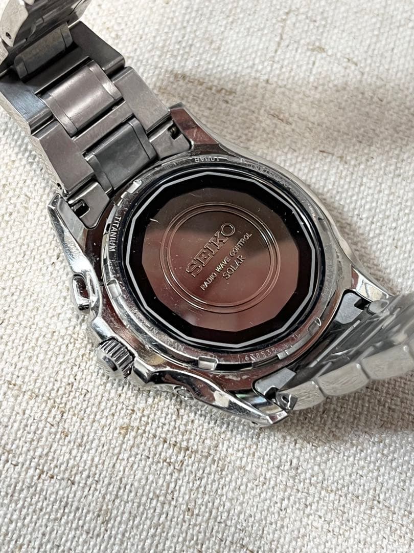 【不動品】SEIKO BRIGHTZ 電波ソーラー チタン 7B22-0AP0
