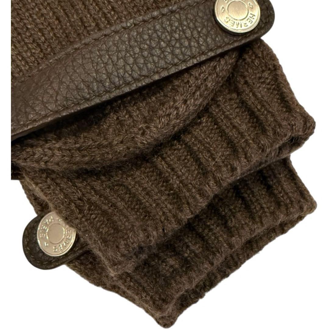 美品　HERMES エルメス　リオネル　カシミヤニットグローブ　サイズS