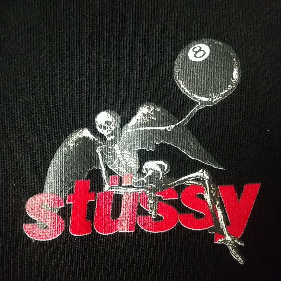 希少デザイン☆ステューシー スカル 8ボール フルジップ パーカー L