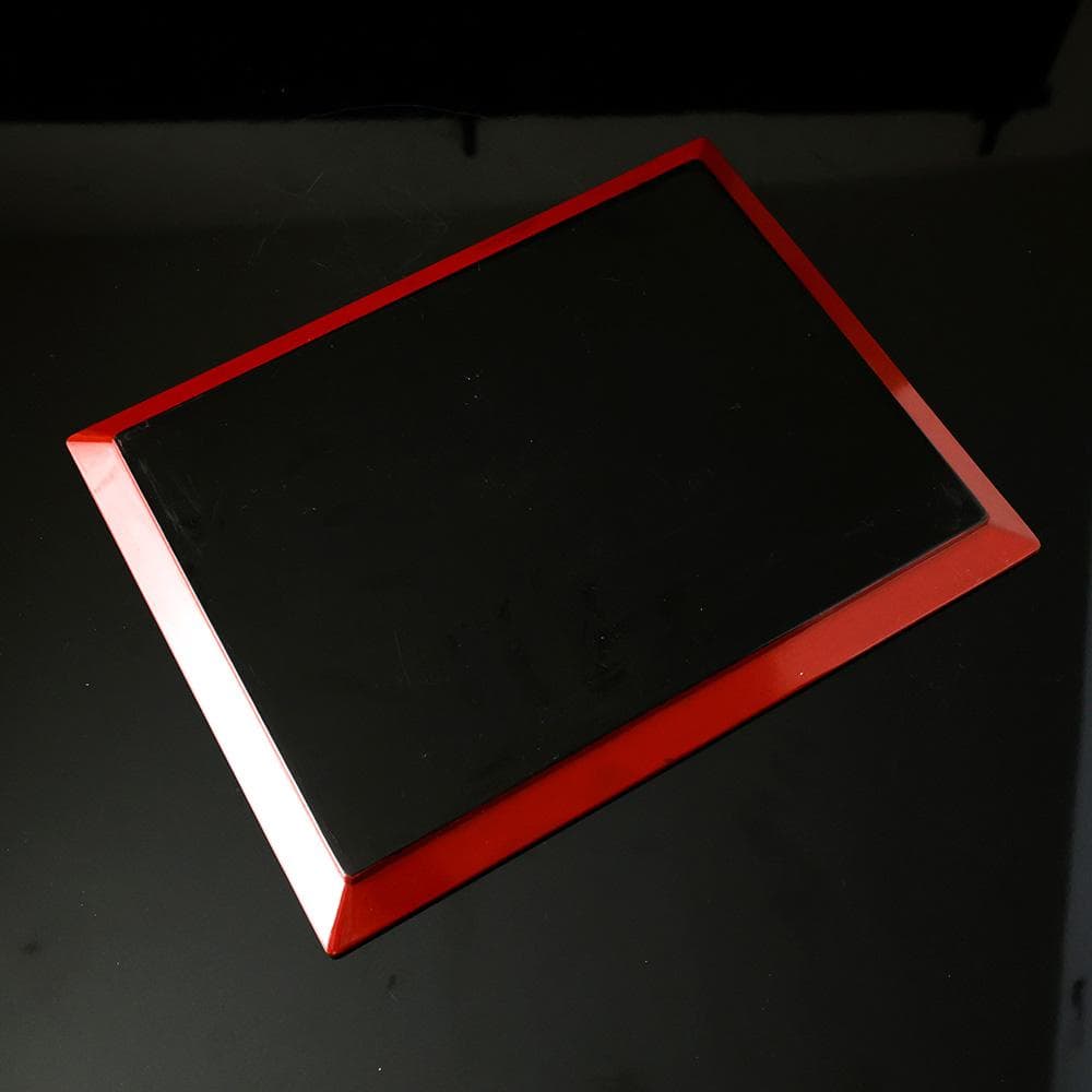 時代物 木地 堆朱 長方隅角盆 回文 雷文 雲雷文 茶懐石 鎌倉彫 折敷