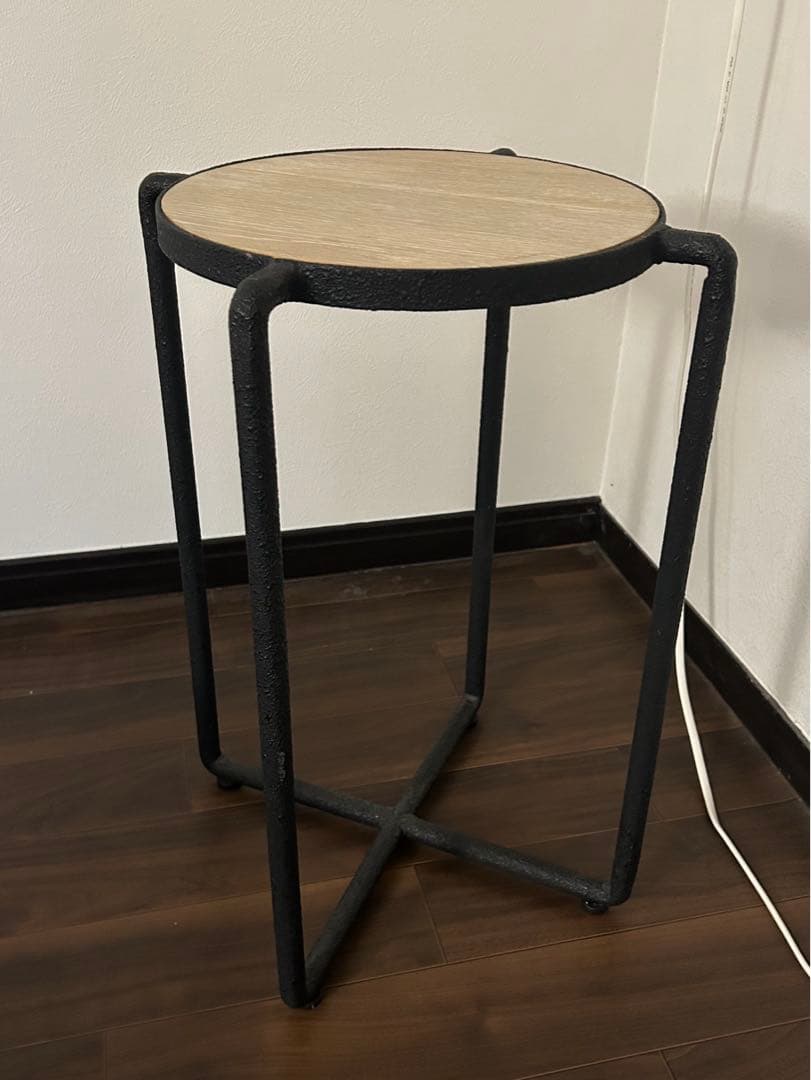 アクタス　サイドテーブル　オークブラックアイアン