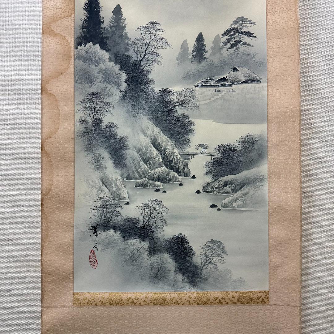 共箱付き！掛軸　署名落款あり　小室翠雲　秋色