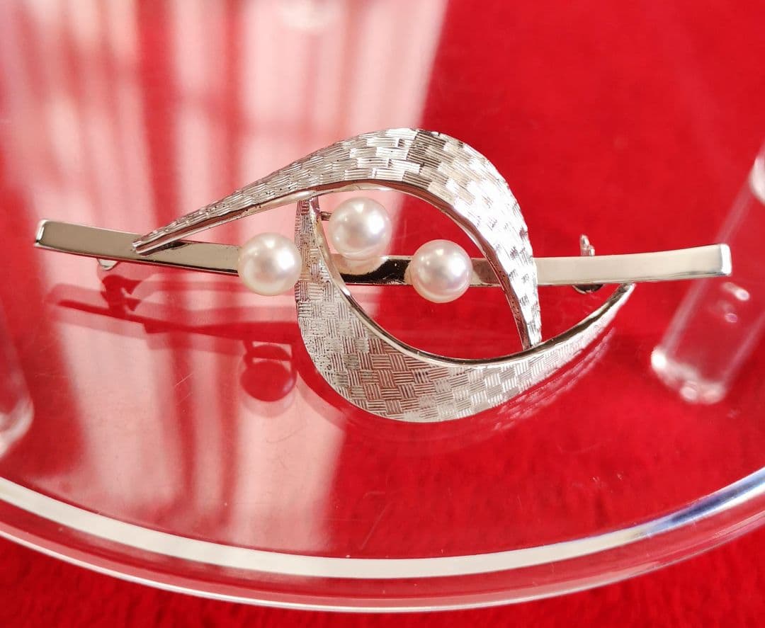 MIKIMOTO ブローチ 美品 アコヤ真珠 5mm シルバー製