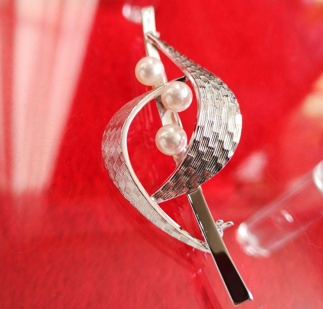 MIKIMOTO ブローチ 美品 アコヤ真珠 5mm シルバー製