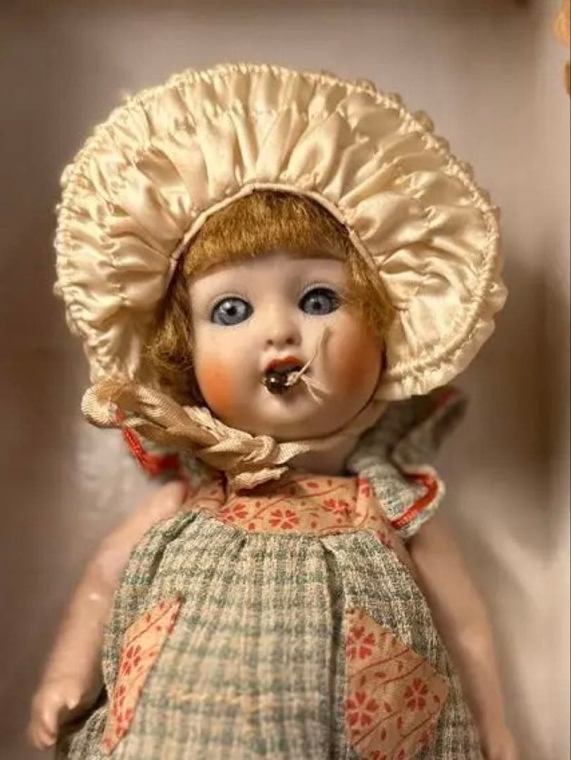 ド*ン様 山大 さくらビスク スリーピングドール（約24cm）昭和初期 戦前