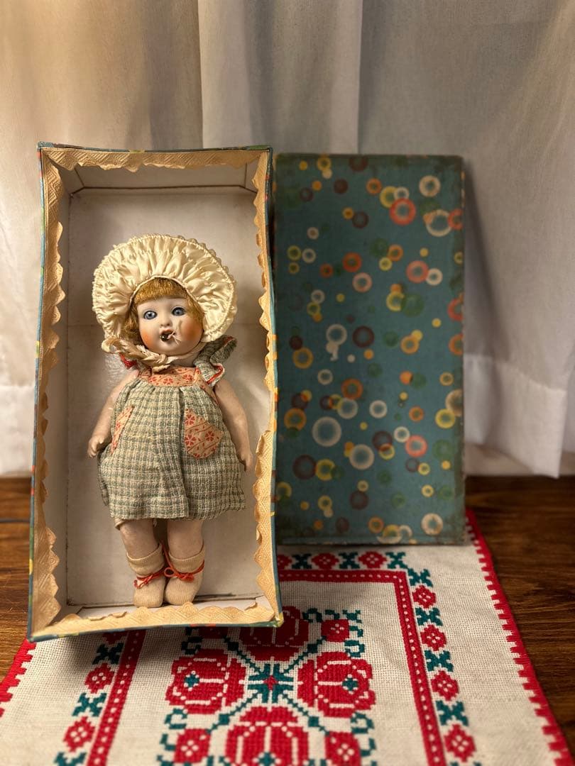 ド*ン様 山大 さくらビスク スリーピングドール（約24cm）昭和初期 戦前