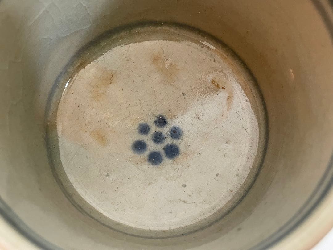 骨董　アンティーク　染付　菊文様　コロ茶碗　蕎麦猪口　半筒