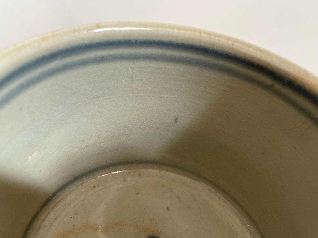 骨董　アンティーク　染付　菊文様　コロ茶碗　蕎麦猪口　半筒