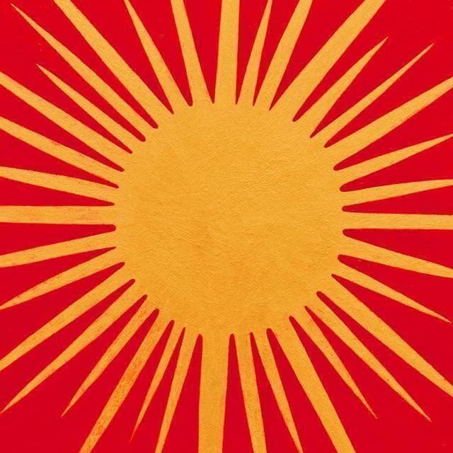 そのまま飾る、光のみなもと☆『金の太陽』がんどうあつし肉筆絵画F4活力元気明るい