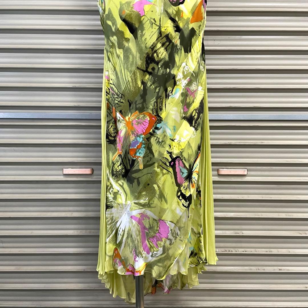 ジョヴァニ シルクドレス サイドプリーツ 蝶 バタフライ パーティー 衣装 高級