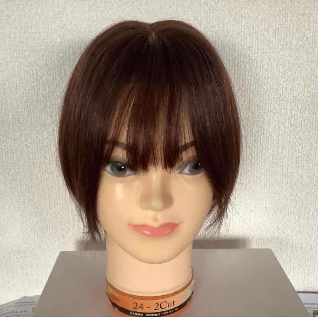 人毛 部分 医療用 ウィッグ ヘアピース ショート ストレート 3D前髪 かつら