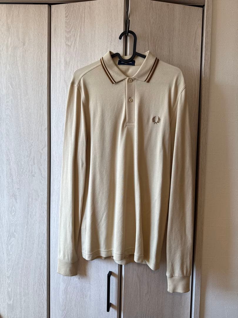 Fred Perry アイボリー長袖ポロシャツS